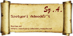 Szotyori Adeodát névjegykártya